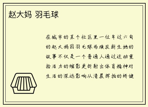 赵大妈 羽毛球